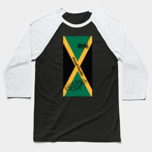 Jamaica Flag Design with Words Proud Yardie and Jamaican Map Outline and Area Code Baseball T-Shirt